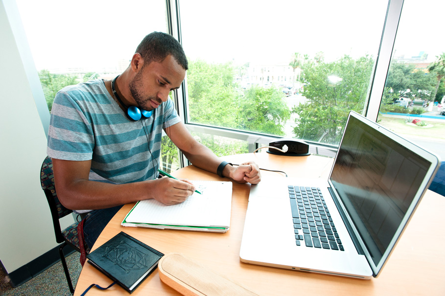 Student studying