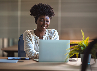 Employee on laptop