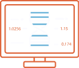 Computer with text on it icon